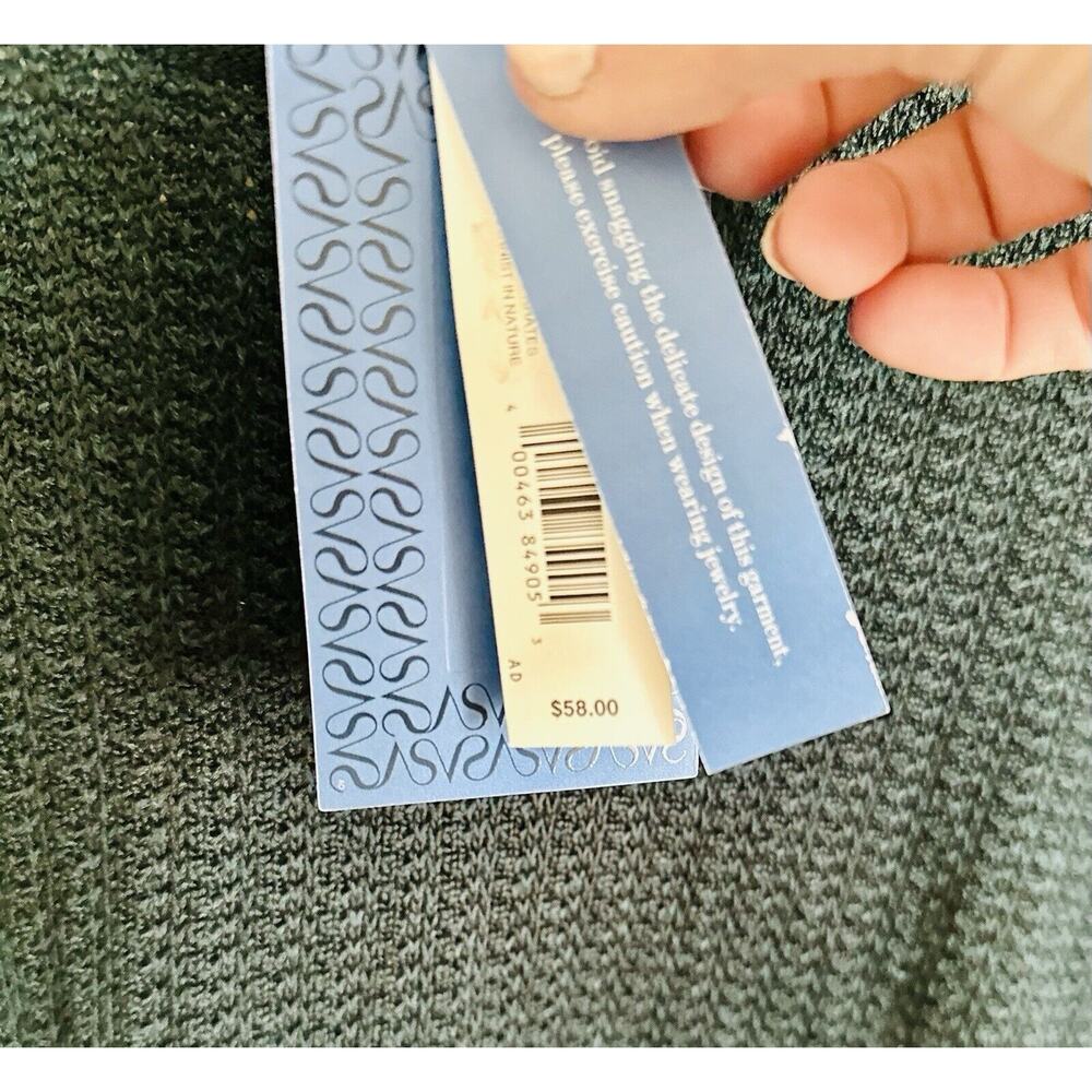 NWT WOMAN'S SIMPLY VERA VERA WANG LONG SLEEVE CROCHET BLACK TUNIC TOP MEDIUM - Picture 3 of 4